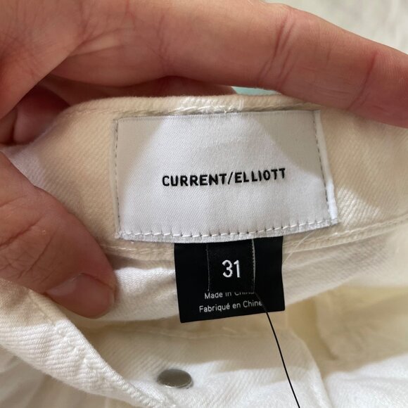 Current/Elliott The Vanessa Jean Size 31 Winter White Out Denim Flare Cotton New - Picture 10 of 13